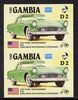 Gambia 1987 Ameripex 2d (1955 Ford Thunderbird) imperf pair from the Format archive proof sheet, as SG 654*