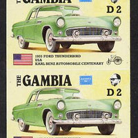 Gambia 1987 Ameripex 2d (1955 Ford Thunderbird) imperf pair from the Format archive proof sheet, as SG 654*