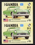 Gambia 1987 Ameripex 2d (1955 Ford Thunderbird) imperf pair from the Format archive proof sheet, as SG 654*