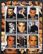 Kyrgyzstan 2001 Robbie Williams perf sheetlet containing 9 values unmounted mint