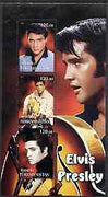 Turkmenistan 2001 Elvis Presley perf sheetlet containing 3 values unmounted mint
