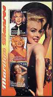 Tadjikistan 2001 Marilyn Monroe perf sheetlet containing 3 values unmounted mint