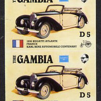 Gambia 1987 Ameripex 5d (1936 Bugatti) imperf pair from the Format archive proof sheet, as SG 656*