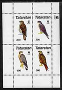 Tatarstan Republic 1996 WWF - Birds of Prey #3 perf sheetlet containing set of 4 values unmounted mint