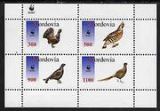 Mordovia Republic 1996 WWF - Game Birds perf sheetlet containing set of 4 values unmounted mint
