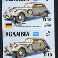Gambia 1987 Ameripex 10d (1936 Horch 853) imperf pair from the Format archive proof sheet, as SG 657*
