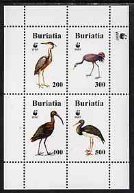 Buriatia Republic 1996 WWF - Birds perf sheetlet containing set of 4 values unmounted mint
