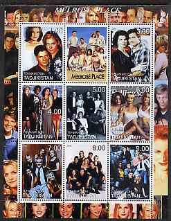 Tadjikistan 2000 Melrose Place (TV Series) perf sheetlet containing 9 values unmounted mint