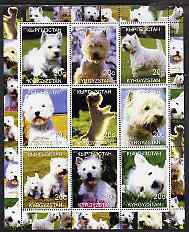 Kyrgyzstan 2000 West Highland Terrier perf sheetlet containing 9 values unmounted mint