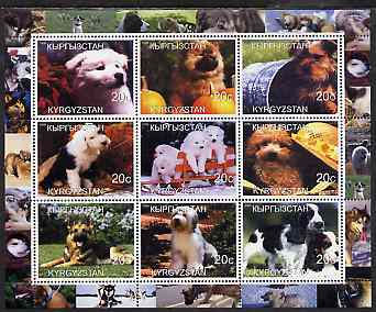 Kyrgyzstan 2000 Dogs perf sheetlet containing 9 values unmounted mint