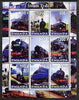 Rwanda 2000 Steam Locos #2 (Vert format) perf sheetlet containing 9 values unmounted mint