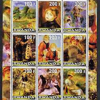 Rwanda 2001 Paintings by Renoir perf sheetlet containing 9 values unmounted mint