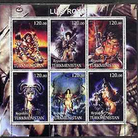 Turkmenistan 2001 Fantasy Art of Luis Royo perf sheetlet containing 6 values unmounted mint