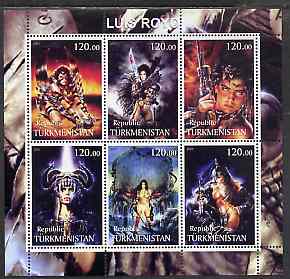 Turkmenistan 2001 Fantasy Art of Luis Royo perf sheetlet containing 6 values unmounted mint