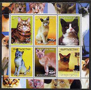 Kyrgyzstan 2000 Domestic Cats #2 perf sheetlet containing 6 values unmounted mint