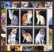 Kyrgyzstan 2000 Domestic Cats #3 perf sheetlet containing 6 values unmounted mint