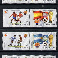 Antigua - Redonda 1982 Football World Cup set of 8 in 4 se-tenant pairs unmounted mint
