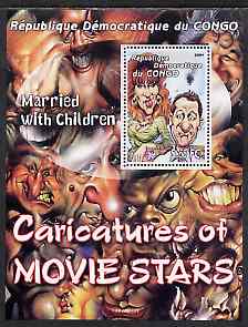 Congo 2001 Caricatures of Movie Stars - Married With Children perf souvenir sheet unmounted mint