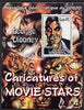 Congo 2001 Caricatures of Movie Stars - George Clooney perf souvenir sheet unmounted mint