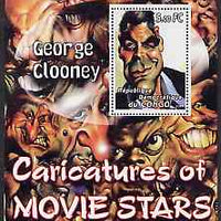 Congo 2001 Caricatures of Movie Stars - George Clooney perf souvenir sheet unmounted mint