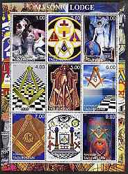 Tadjikistan 2000 Masonic Lodge perf sheetlet containing 9 values unmounted mint