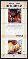 Haiti 2005 Pope Benedict XVI perf sheetlet #4 (Text in Italian) containing 2 values, unmounted mint (inscribed 34)