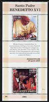 Haiti 2005 Pope Benedict XVI perf sheetlet #5 (Text in Italian) containing 2 values, unmounted mint (inscribed 35)