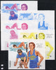 Antigua - Redonda 1987 Capex $5 m/sheet (unissued) showing Triathlete John duPont imperf set of 5 progressive proofs comprising two individual colours, two 2-colour composites plus all 4 colours (minor wrinkles but scarce Ex Format) unmounted mint