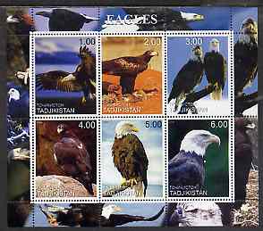 Tadjikistan 2000 Eagles perf sheetlet containing 6 values unmounted mint