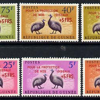 Guinea - Conakry 1961 Guineafowl set of 6 opt'd for Animal Protection unmounted mint SG 283-88 (Mi 107-12)