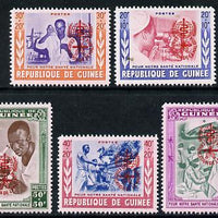 Guinea - Conakry 1962 National Helath set of 5 opt'd for Malaria Eradication in red unmounted mint, Mi 95-99a