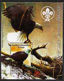 Congo 2004 Birds - Sur Salt Spring Island perf s/sheet with Scout Logo in background unmounted mint