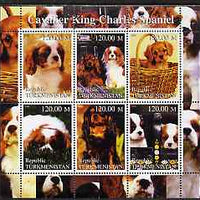 Turkmenistan 2000 Cavalier King Charles Spaniel perf sheetlet containing 6 values unmounted mint