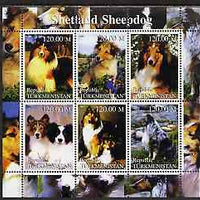 Turkmenistan 2000 Shetland Sheepdog perf sheetlet containing 6 values unmounted mint