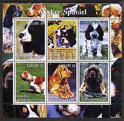Turkmenistan 2000 Cocker Spaniel perf sheetlet containing 6 values unmounted mint