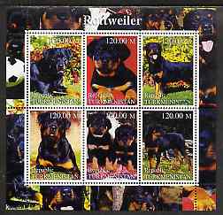 Turkmenistan 2000 Rottweiler perf sheetlet containing 6 values unmounted mint