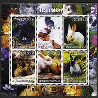 Turkmenistan 2000 Rabbits perf sheetlet containing 6 values unmounted mint