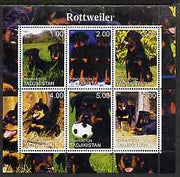 Tadjikistan 2000 Rottweiler perf sheetlet containing 6 values unmounted mint