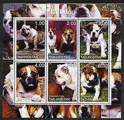 Tadjikistan 2000 Bulldog perf sheetlet containing 6 values unmounted mint