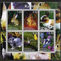 Tadjikistan 2000 Rabbits perf sheetlet containing 6 values unmounted mint