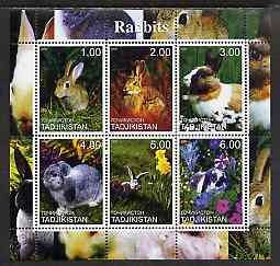 Tadjikistan 2000 Rabbits perf sheetlet containing 6 values unmounted mint