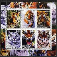 Tadjikistan 2000 Tigers perf sheetlet containing 6 values unmounted mint