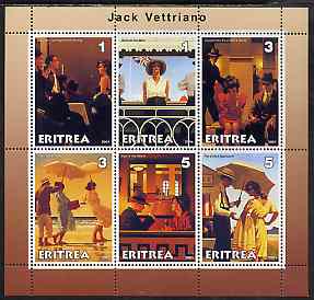 Eritrea 2001 Art of Jack Vettriano #1 perf sheetlet containing 6 values unmounted mint