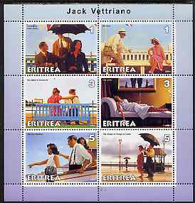 Eritrea 2001 Art of Jack Vettriano #2 perf sheetlet containing 6 values unmounted mint