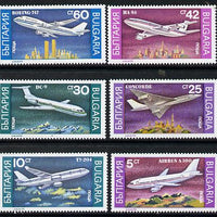 Bulgaria 1990 Airplanes set of 6 unmounted mint, SG 3705-10 (Mi 3858-63)*