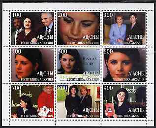 Abkhazia 1999 Monica Lewinski perf sheetlet containing 9 values unmounted mint