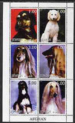 Jewish Republic 1999 Afghan Hound perf sheetlet containing 6 values unmounted mint