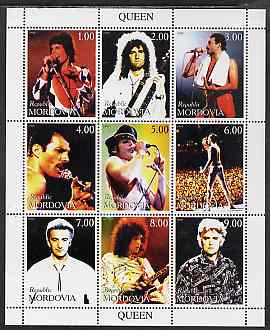 Mordovia Republic 1999 Queen (Pop Group) perf sheetlet containing 9 values unmounted mint