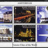 Kalmikia Republic 2000 Famous Cities of the World - Amsterdam perf sheetlet containing 6 values unmounted mint