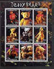 Kyrgyzstan 2000 Teddy Bears perf sheetlet containing coplete set of 9 values unmounted mint